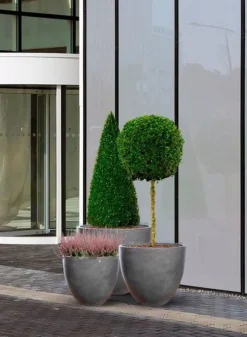 Nordic Style Krukke i Grå Fiberbeton - Sæt 3stk