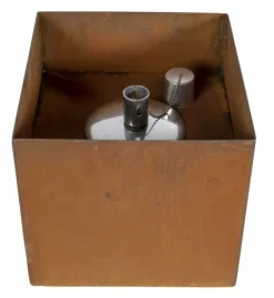 Olielamper i rust - firkantet - 30x30cm