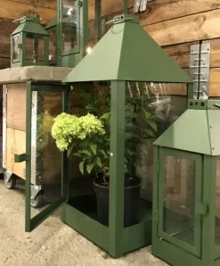 Olivengrøn Lanterne Galvaniseret / Coated