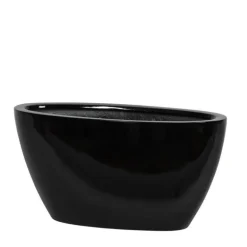 Oval krukke - Lav plantegondol i glasfiber 60cm - sort eller hvid