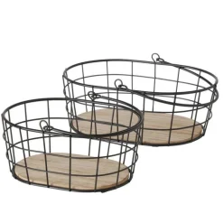 Ovale Jernkurve med håndtag og mdf bund