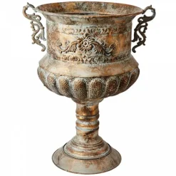 PALLETILBUD - Store pokaler / skjulere med ornament og ører - antik guld / antik sølv / antik hvid