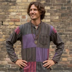 Patchwork bondeskjorte til Herre - 3 Modeller