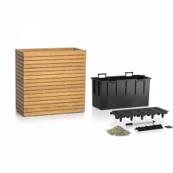 Plantekasser i Eukalyptus Træ Med Selvvanding - M/U Hjul