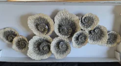 Polso vægdekoration / relief i håndmalet metal - 132cm - Pris for 2stk