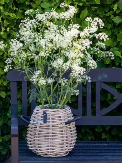 Pæreformede koniske rattan krukker - Ø.30 + Ø.50 + Ø.70