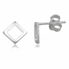 Ørestikker kvadrat i 925 sølv
