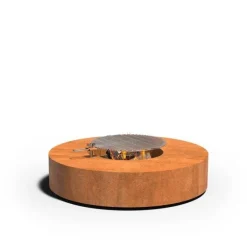 Rund eller firkantet bålsted / ildsted i corten stål - Bålgrill M/U grillrist