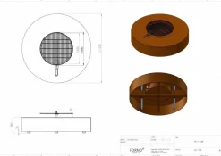 Rund eller firkantet bålsted / ildsted i corten stål - Bålgrill M/U grillrist