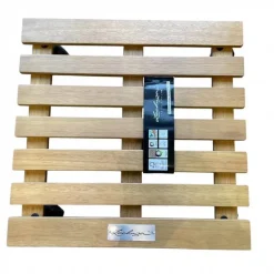 Rund eller firkantet hjulplade med hjul / Eukalyptus Coaster til Krukker