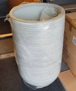 Rund høj krukke med horisontale striber - Antik Hvid eller Grå - 3 størrelser