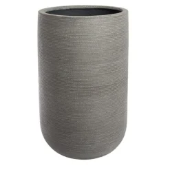 Rund høj krukke med horisontale striber - Antik Hvid eller Grå - 3 størrelser