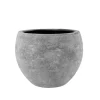 Rund konisk krukke i grå sandsten look - Ø.36cm