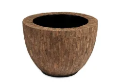 Rund krukke / plantepotter i Cemani træ - Ø.55cm