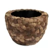 Rund krukke med coconut skaller - Ø.55cm