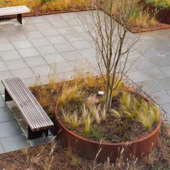 Runde højbede i cortenstål - Op til Ø.200cm - UDEN BUND