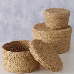 Runde kurve / bokse i søgræs med låg - Sæt 3 stk