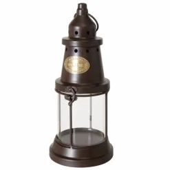 Runde retro lanterner med glas og emblem - 2str.