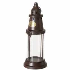 Runde retro lanterner med glas og emblem - 2str.