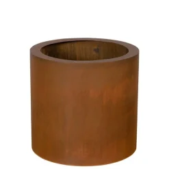 Runde udendørs krukker med rust