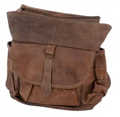 Rygsæk/rygtaske i brun okselæder