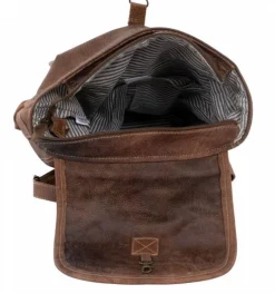 Rygsæk/rygtaske i brun okselæder