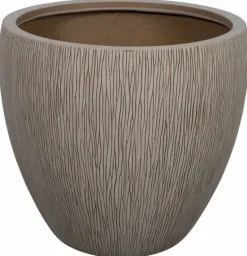 Sandstone plantepotter i fiberstone med mønster / striber