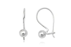 Sølv Øreringe med kugle