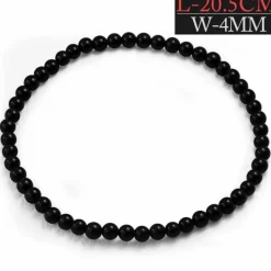 Sort agat kuglearmbånd med stræk - 18cm + 20,5cm