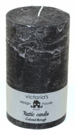 Sort Bloklys Rustik Ø.7cm