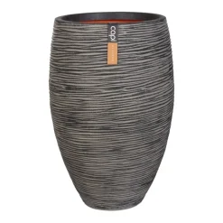 Sort eller Antrazit plantekrukke med mønster