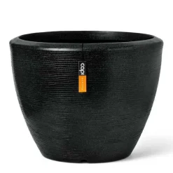 Sort konisk krukke granite black rib - Livstidsgaranti - Op til Ø.156cm