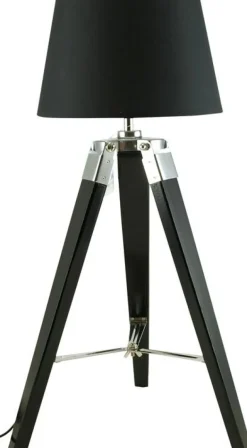Sort tripod bordlampe/gulvlampe - 3 ben lampe