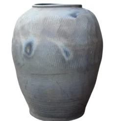 Sort/Grå Vintage Lerkrukke - H.52cm + H.71cm