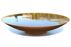 Spejlbassin - Stort vandfad / vandspejl / i cortenstål rust