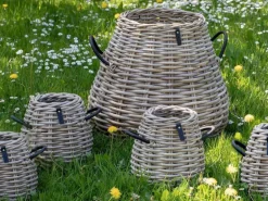 Sæt med 5stk koniske rattan krukker i pæreform - udendørs / Indendørs