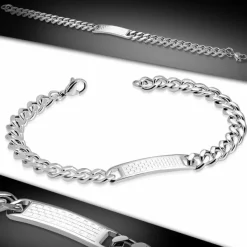 Stålarmbånd med plade/emblem - 19cm