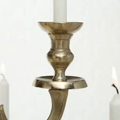 Stor 9 armet gulvlysestage guld / alu - 180cm