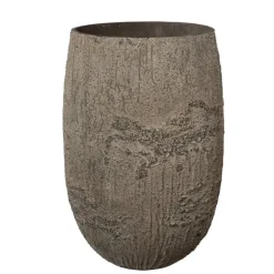 Stor H.75xØ.50cm rustik krukke med lava mønster - Sandgrå eller Brun