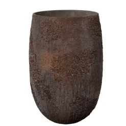 Stor H.75xØ.50cm rustik krukke med lava mønster - Sandgrå eller Brun