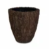 Stor indendørs konisk krukke med træbark - Ø.60cm