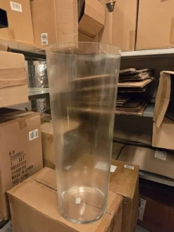 Stor konisk glasvase H.65xØ.27 - Min. 6stk