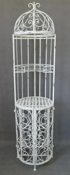 Stor vinreol / multi bar i hvid antik jern