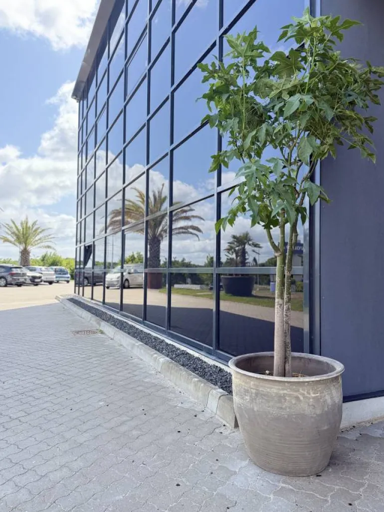 Stor Vintage Lerkrukke i støvgrå old look - Ø.60 + Ø.80