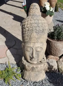 Store Buddha masker/statuer i træ - bord & væg