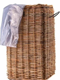 Store firkantede flettede rattan kurve / krukker - M/U Hjul