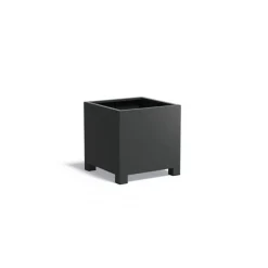 Store firkantede plantekasser i aluminium med ben / fødder - 7021 Antrazit