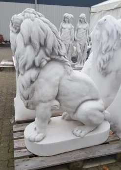 Store haveløver i hvid beton / cement - 620kg/stk