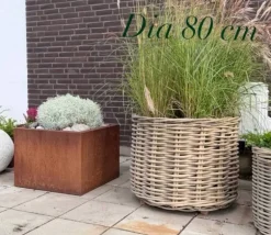 Store rattan kurve / pilekrukker Ø.40 + Ø.60 + Ø.80