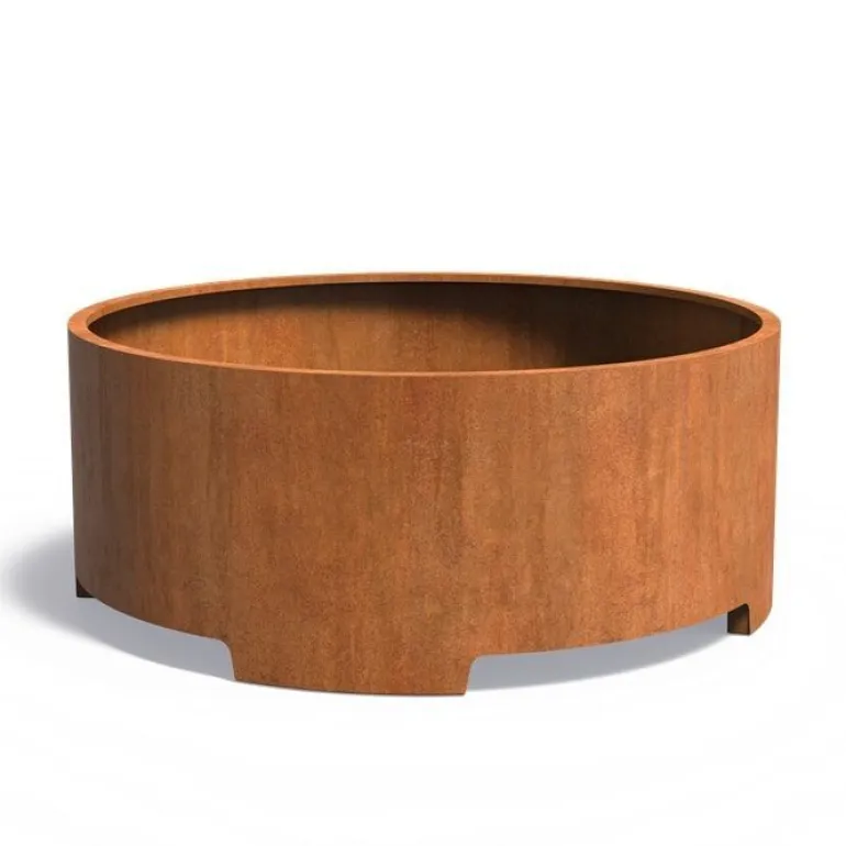 Store Runde Corten Stål Krukker med fødder